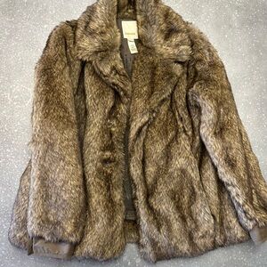 Diesel Faux Fur Teddy Jacket in Rich Brown